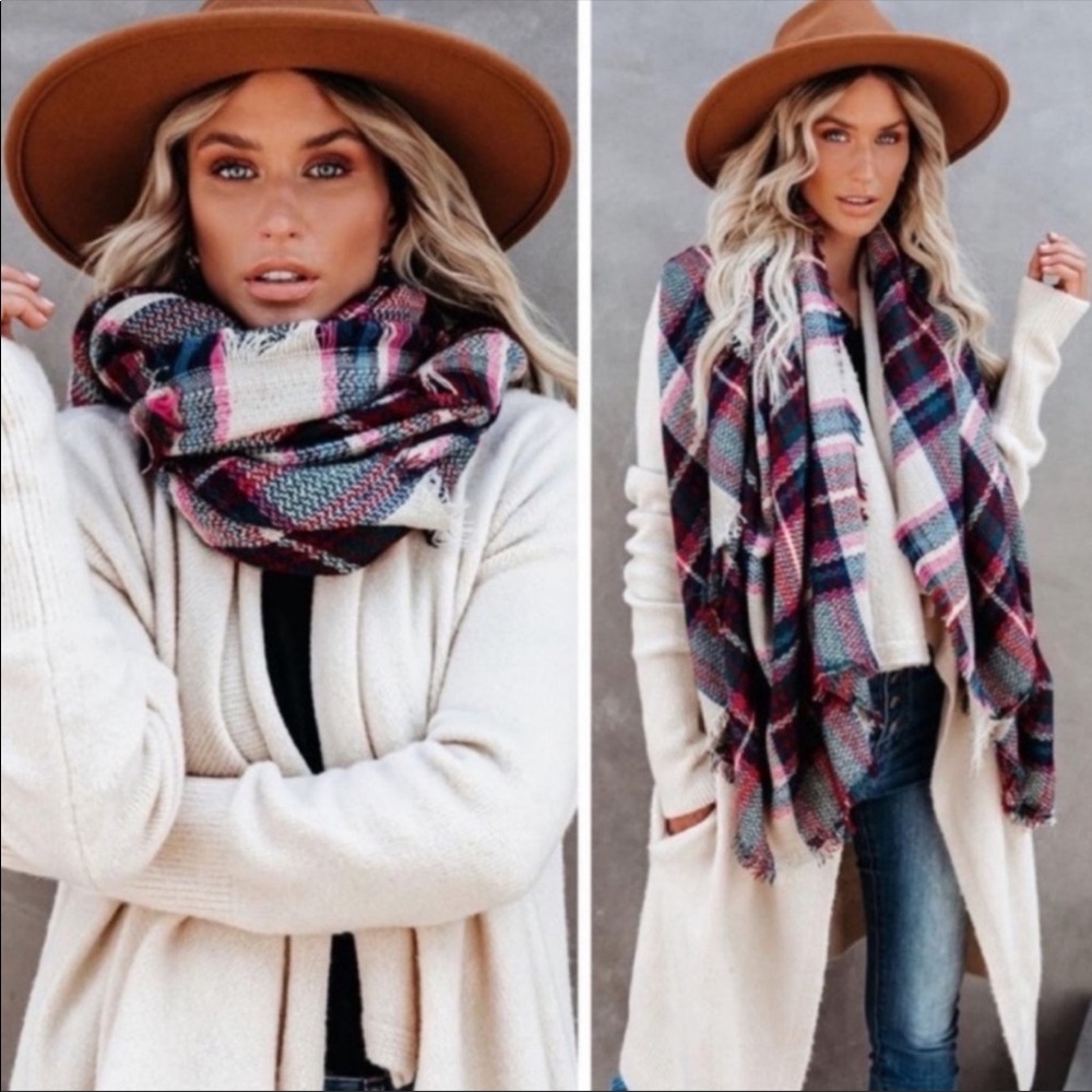 Fuchsia Plaid Scarve